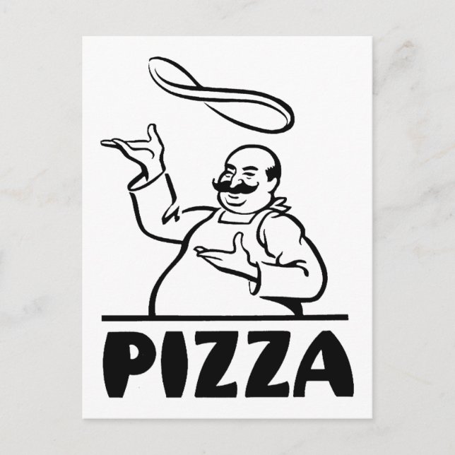 Retro Pizza Vykort (Framsida)
