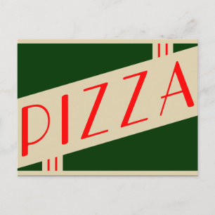 retro pizza vykort