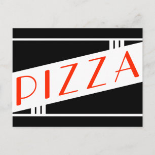 retro pizza vykort