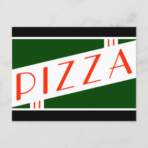 retro pizza vykort