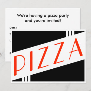 retro pizzafest inbjudningar
