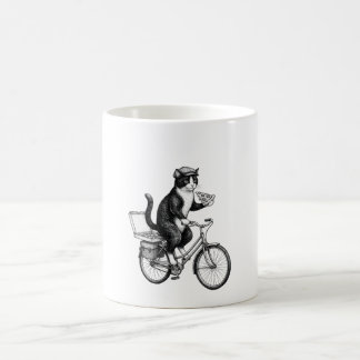 Retro Pizzaleverans Katt  Kaffemugg