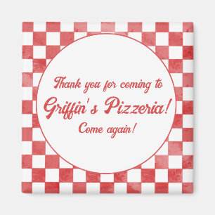 Retro Pizzeria Pizza Party, italiensk Födelsedagsf Magnet