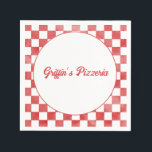 Retro Pizzeria Pizza Party, italiensk Födelsedagsf Pappersservett<br><div class="desc">En charmig liten blöja till pizzan party! Napkins har hedersgästen i en "pizzakåda". Perfektens för barn och vuxnor! Som roligt ett tema vid 5 som vid 50! En roligt för en flickas nattparti/bachelorettfest!</div>