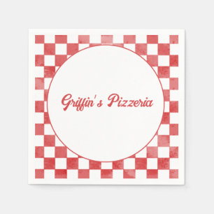 Retro Pizzeria Pizzafest Italiensk Födelsedagsfest Pappersservett