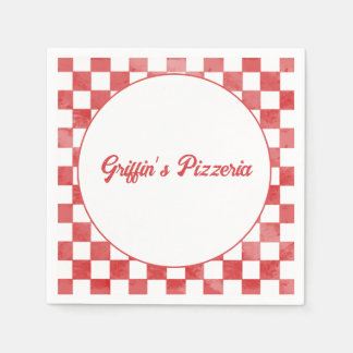 Retro Pizzeria Pizzafest Italiensk Födelsedagsfest Pappersservett