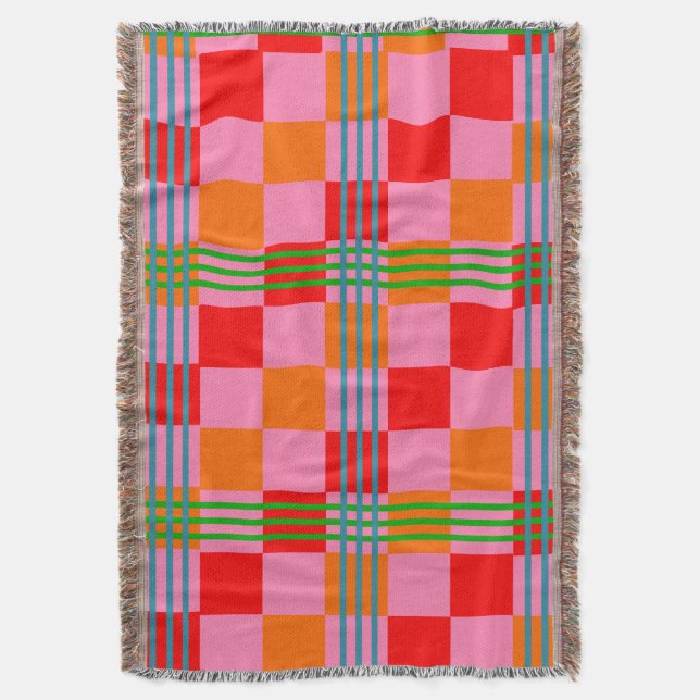 Retro Plaid  Filt (Framsidan Vertikal)