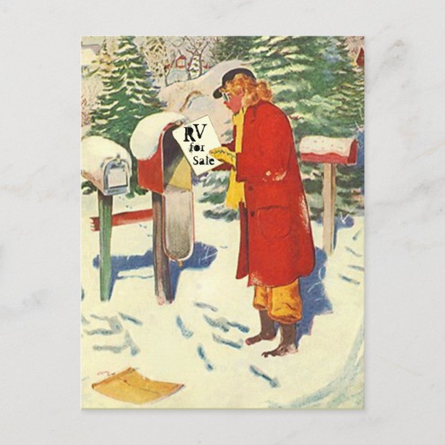 Retro Planering RV Camping Resa Vacation med vykor Vykort (Framsida)