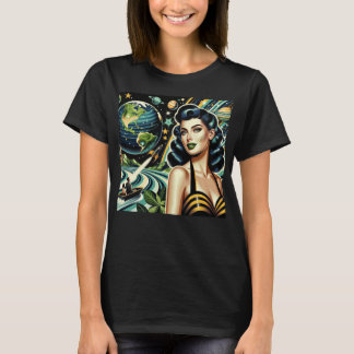 Retro Planet Pin-Up T Shirt