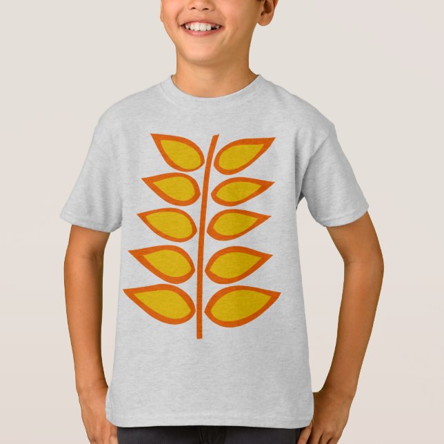 Retro Plant - Amber och Orange T Shirt (Framsida)