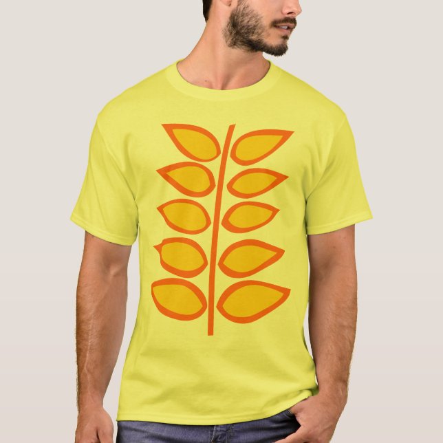 Retro Plant - Amber och Orange Tee Shirt (Framsida)