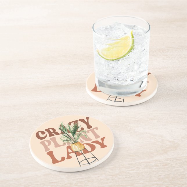 Retro Plant Dam Watercolor Plants Typography Underlägg (Sidan)