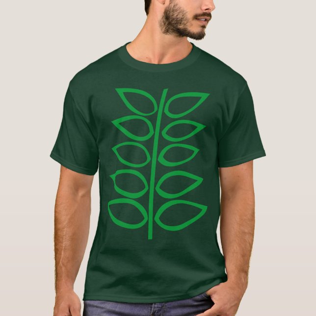 Retro Plant - Grönt T Shirt (Framsida)