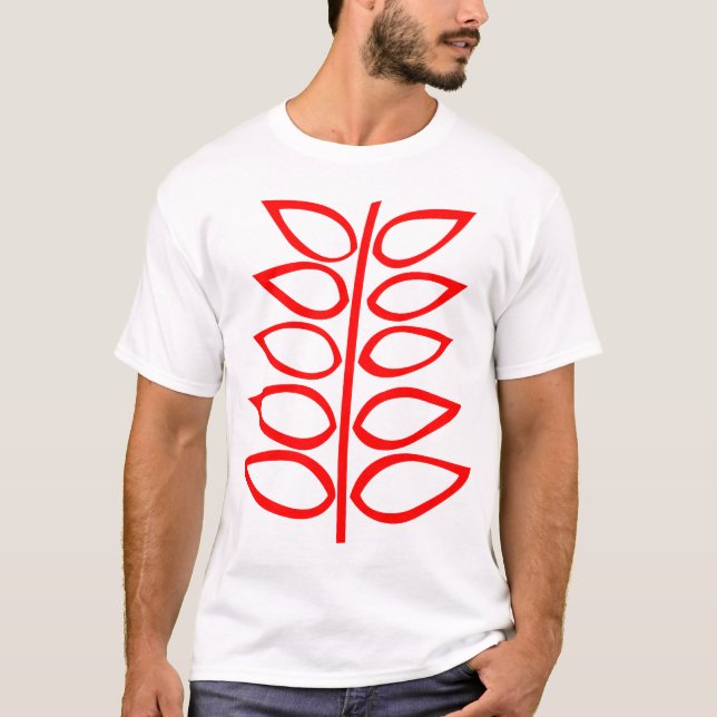 Retro Plant - Red T-shirt (Framsida)