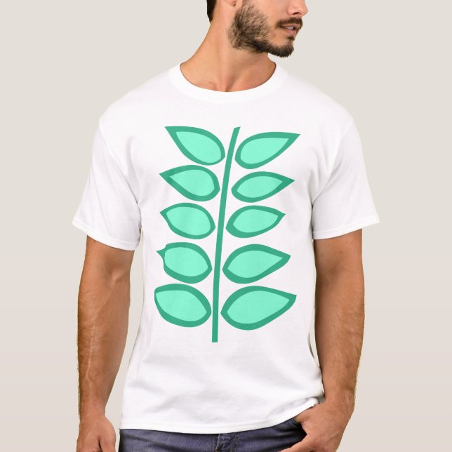 Retro Plant Shades of Grönt Tee (Framsida)