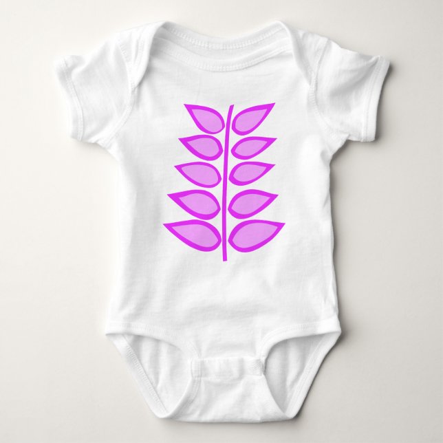 Retro Plant Shades of Magenta Rosa T-shirt (Framsida)