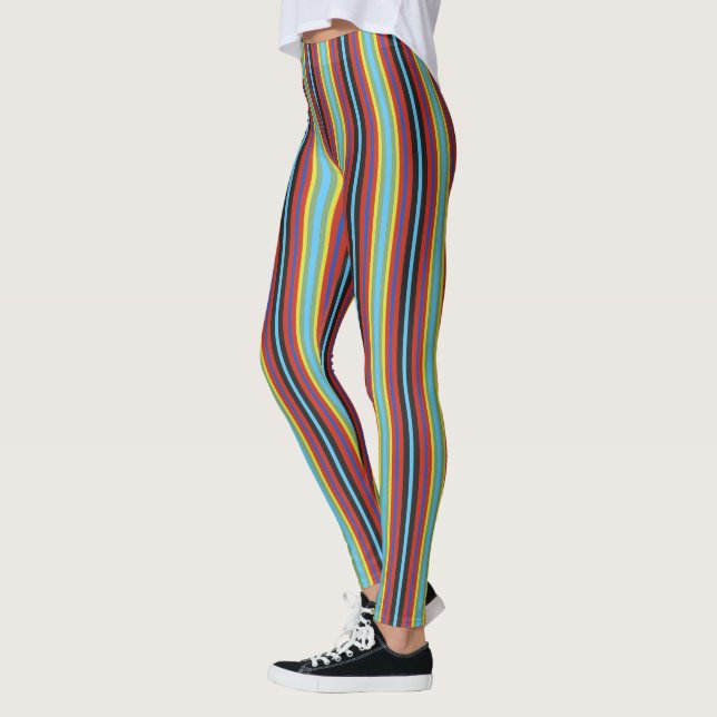 Retro Plated Lodrät Rand Leggings (Vänster)