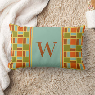 Retro-plattor Monogram Lumbarkudde