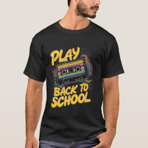 Retro Play Back to school-kassettbandsdesign T Shirt