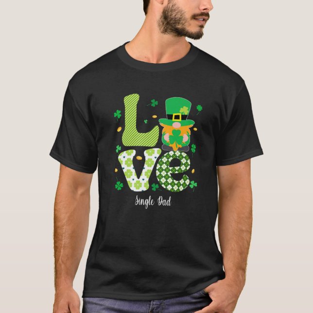Retro Play Shamrock Kärlek Single Pappa Shamrock S T Shirt (Framsida)