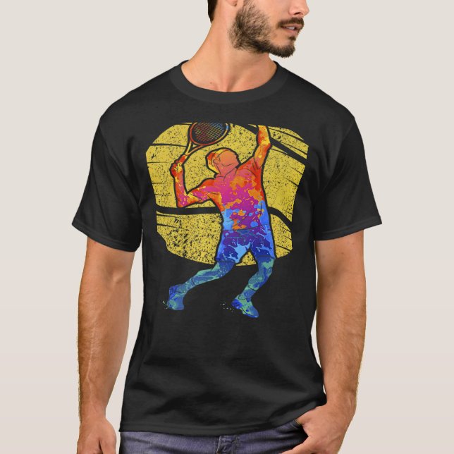 Retro Player Professionell Trainer Tennis 2 T Shirt (Framsida)
