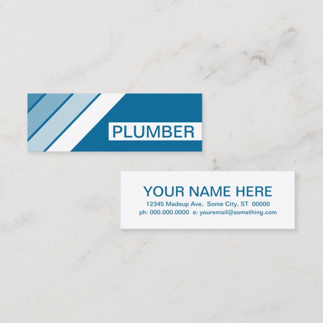 retro PLUMBER Mini Visitkort (Fram/baksida)