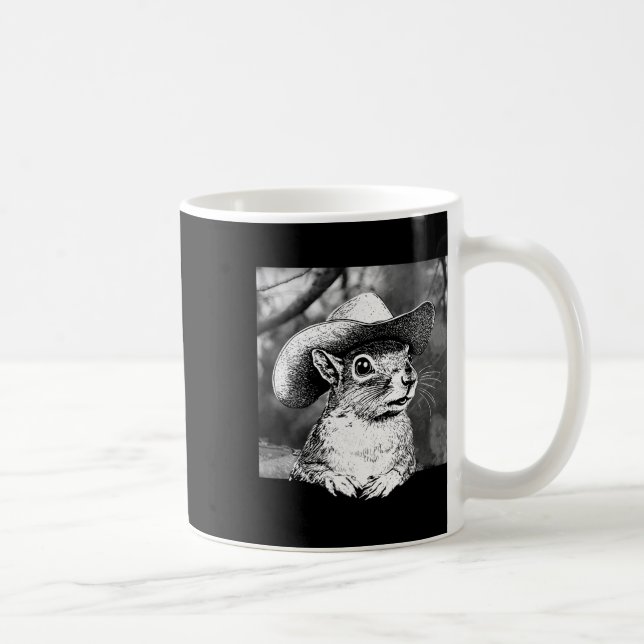 Retro P'nöt, ekorredjuret Lover Cute Cowboy Kaffemugg (Höger)