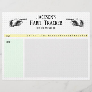 Retro Pointing Händer Habit Tracker