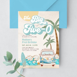 Retro Pojke The Big Five-0 Surfing 50-årsdag Inbjudningar