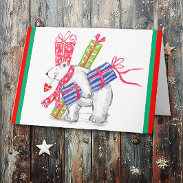 Retro Polar med julklapp Helgkort