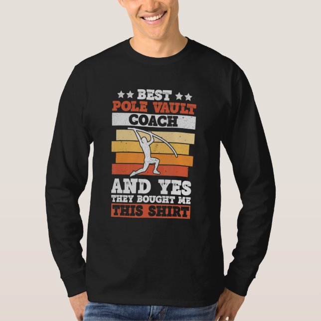 Retro Pole Vault-cache för polens Jumper-coach T Shirt (Framsida)
