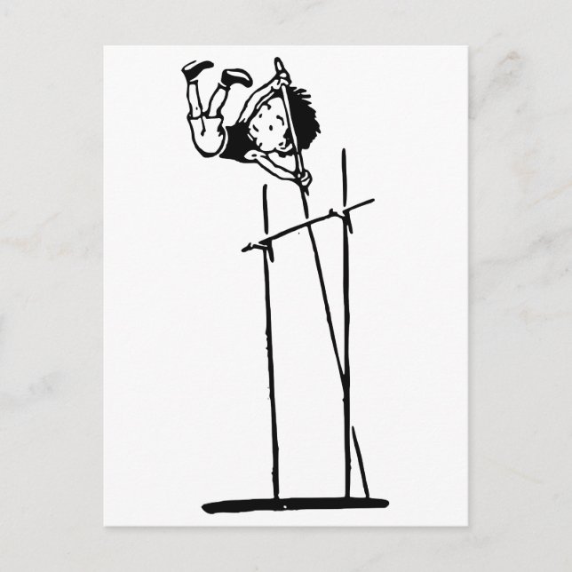 Retro Pole Vault Vykort (Framsida)