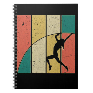 Retro Pole Vaulting Girl Pole Vaulter Anteckningsbok