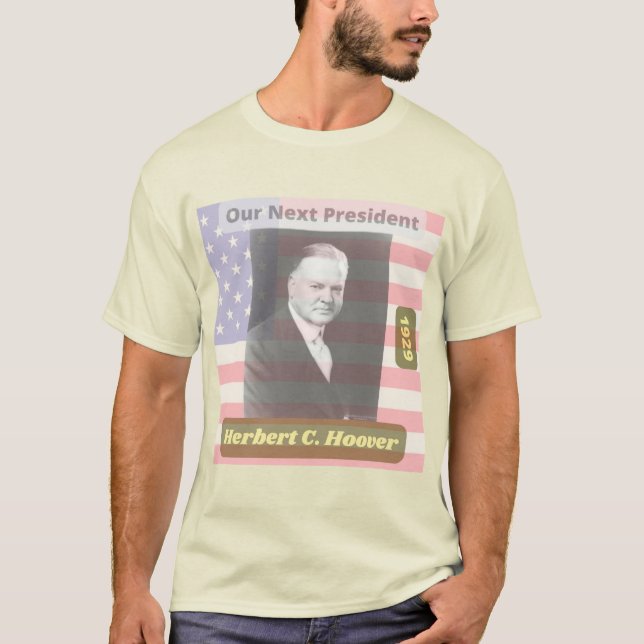 Retro Political Herbert Hoover President Artikel 1 T Shirt (Framsida)