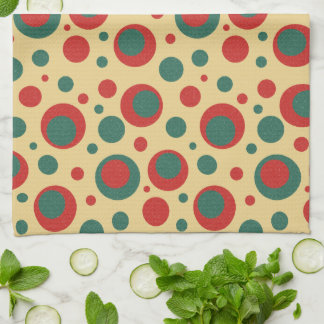 Retro Polka Dot Circles Kitchen Towel Kökshandduk