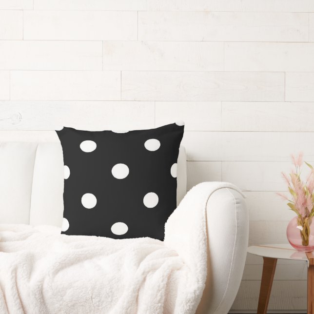 Retro Polka Dot Design – Vintage Aesthetic Kudde (Soffa)