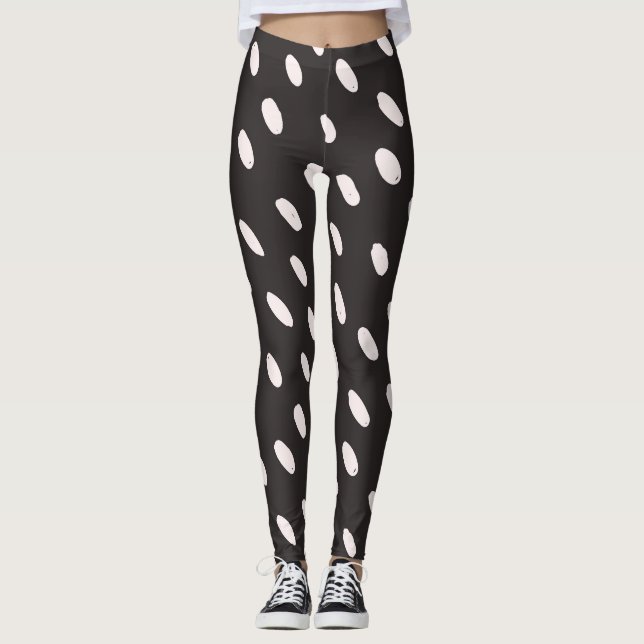 Retro Polka Dot Leggings - High Waisted och Stylis (Framsida)