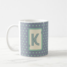 Retro Polka Dot Monogram Kaffemugg