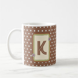 Retro Polka Dot Monogram Mugg