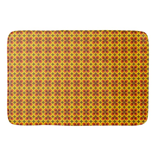 Retro Polka Dot Mönster 60 s 70-talets Funky Badrumsmatta (Framsidan)