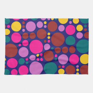 Retro Polka Dot Mosaic Mönster #2 Kökshandduk