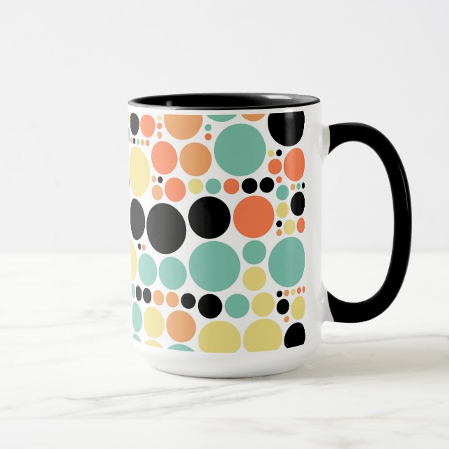 Retro Polka Dot Mosaic Mönster #7 Mugg (Höger)