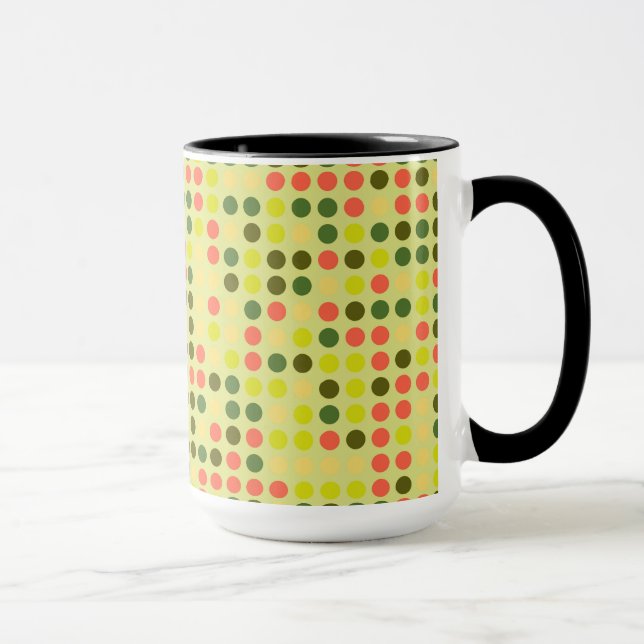 Retro Polka Dot Mosaic Mönster #9 Mugg (Höger)