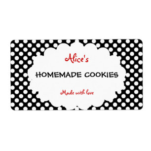 Retro Polka Dot Personlig Homemade Cookies Fraktsedel