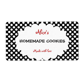 Retro Polka Dot Personlig Homemade Cookies Fraktsedel