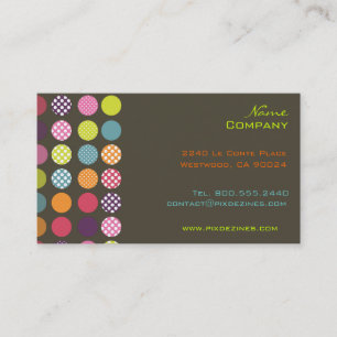 Retro polka dots/Diy, bakgrund färg Visitkort