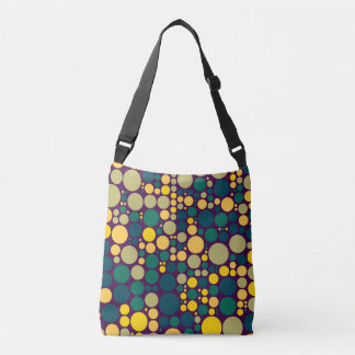 Retro polka dots grönt och gult axelväska