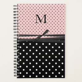 Retro Polka dots Monogrammed daglig planering