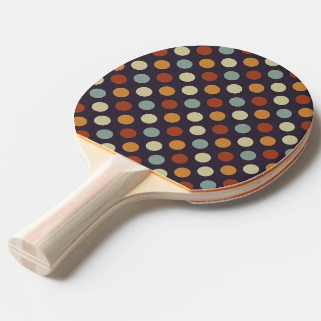 Retro polka dots pingisracket (Frontvinkel)