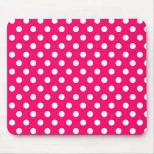 Retro polka dotsmönster Mousepad för shock rosa Musmatta